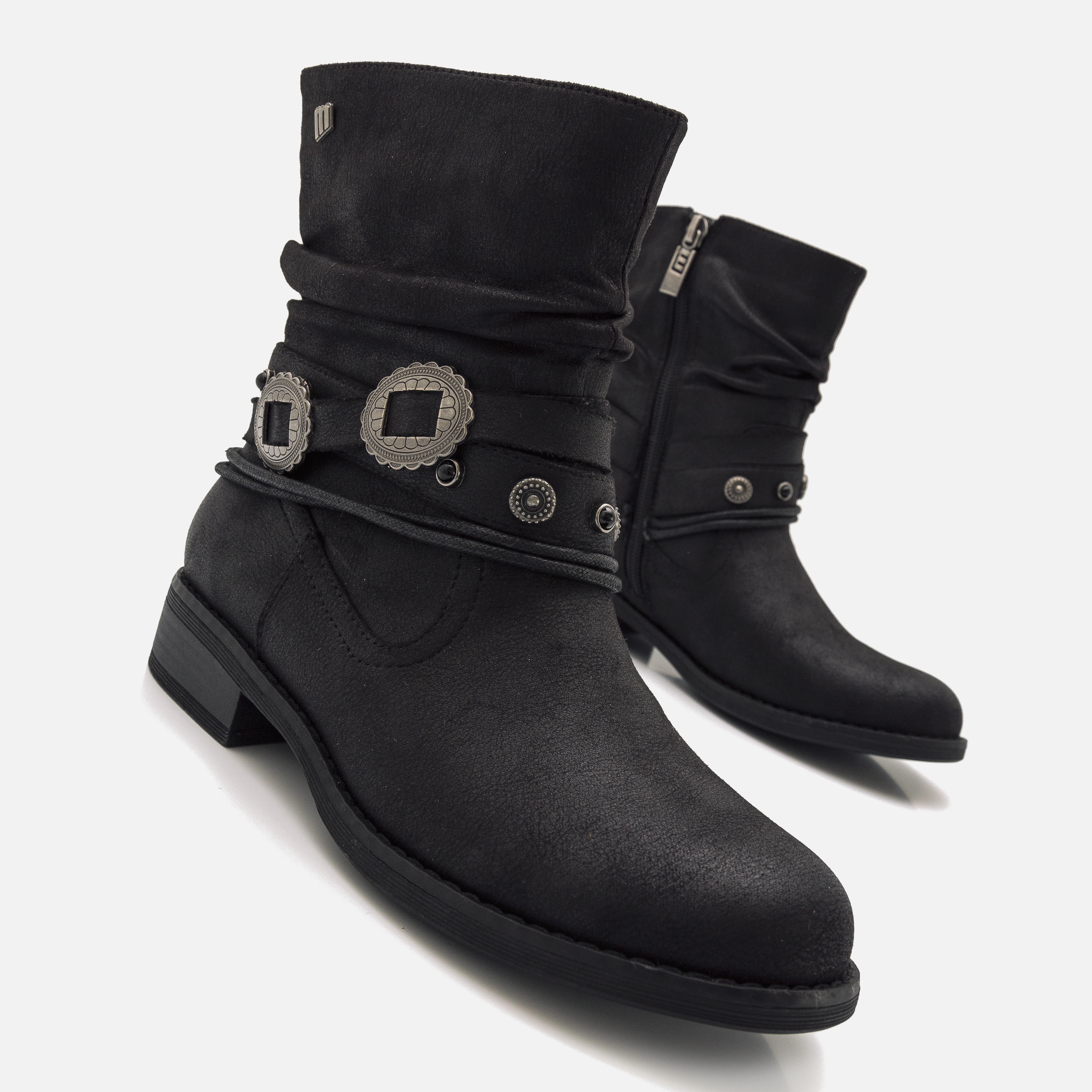Botines negras shop mujer planas